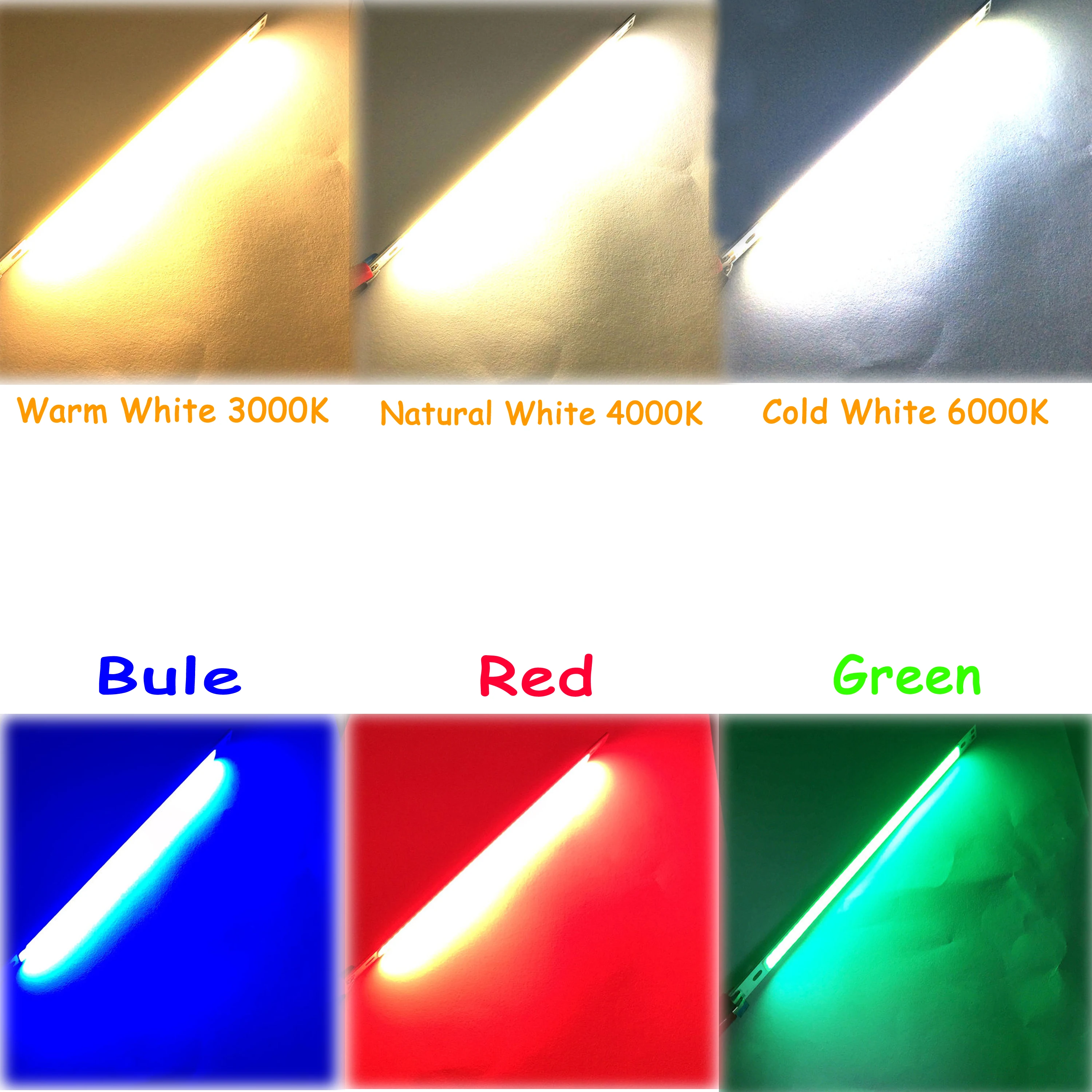 LED 12v Dc Strip Light 200x10mm COB Bulb Blue Green Yellow Red Warm Cool White Christmas Decor Noveltie Diy Room Decor Lamp led strip light