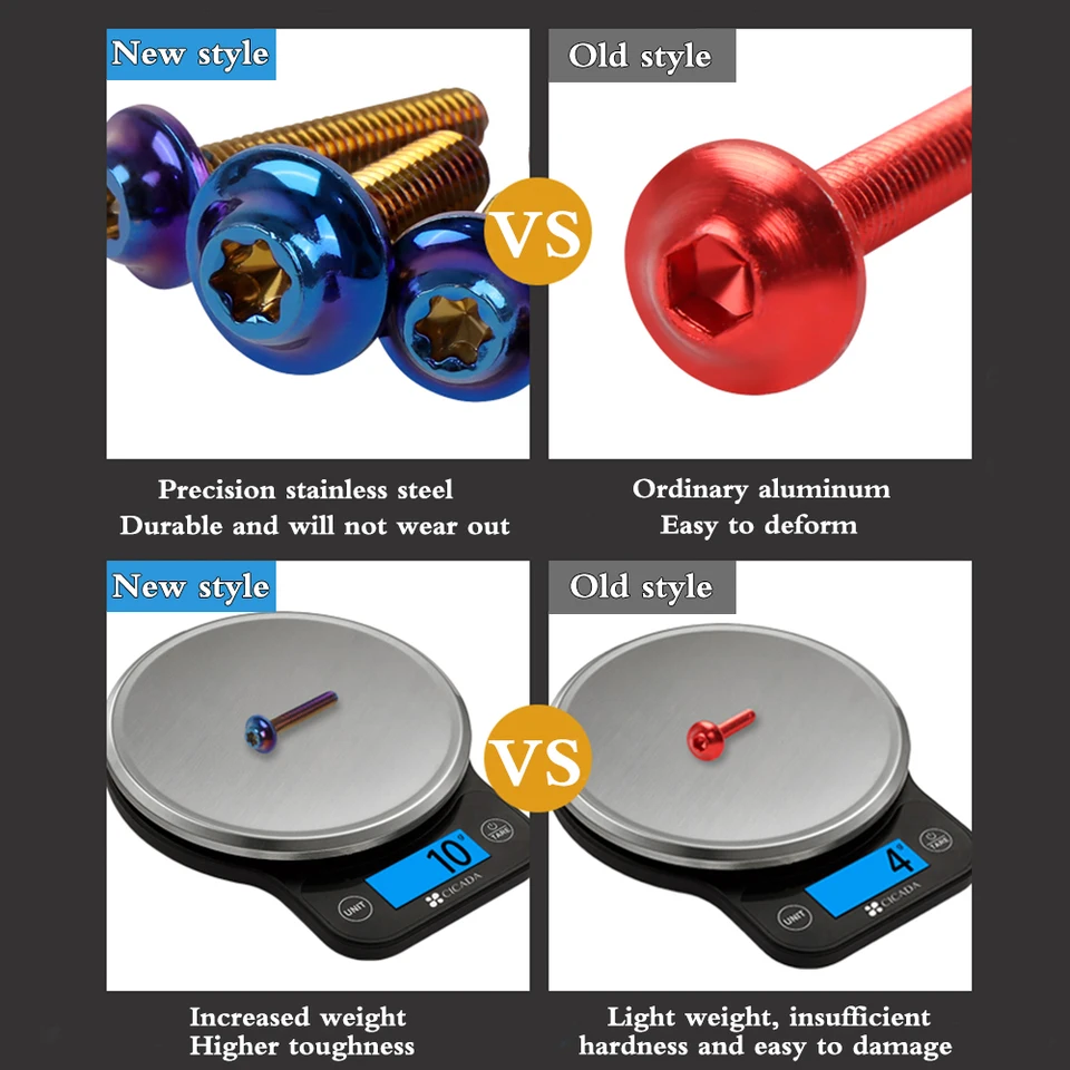 Kit Bulloni M5 Per Carena Moto - 10 Pezzi In Alluminio, Colore Rosso - Foto 8