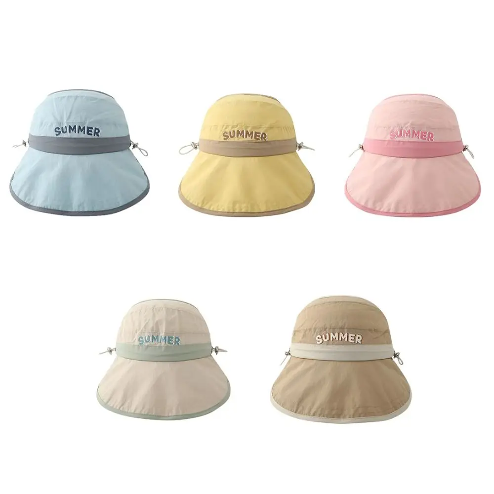 Comfortable Big Brim Baby Sun Hat Breathable Korean Style Empty Top Cap Anti UV Quick-dry Children Sunshade Hat Travel