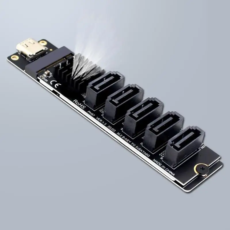 CORA 플러그 플레이 5 포트 SATA3 확장 카드 JMS580 칩셋 광범위한 시스템 호환성