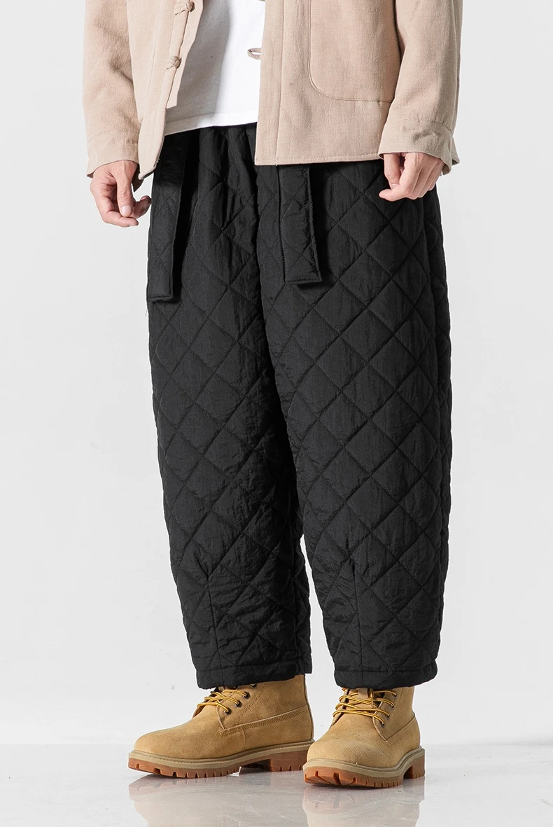 Men jogger pants men harem pants men jogger sweatpants Autumn winter thick quilted harem pants men Chinese style warm trousers male Harajuku sweatpants jogging pants oversized