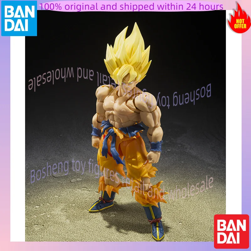 오리지널 반다이 S.H.Figuarts Shf 슈퍼 사이어인 손오공 전설적인 슈퍼 사이어인 베스트 셀렉션 드래곤 볼 Z 피규어 모델 장난감