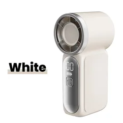 Compact Rechargeable Mini Fan with 5 - Speed Digital Display (White)