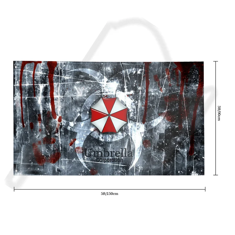 Umbrella Corporation Resident Evil Flag - 3x5 Ft (90x150 Cm) - Officially Licensed Style - Made In EU