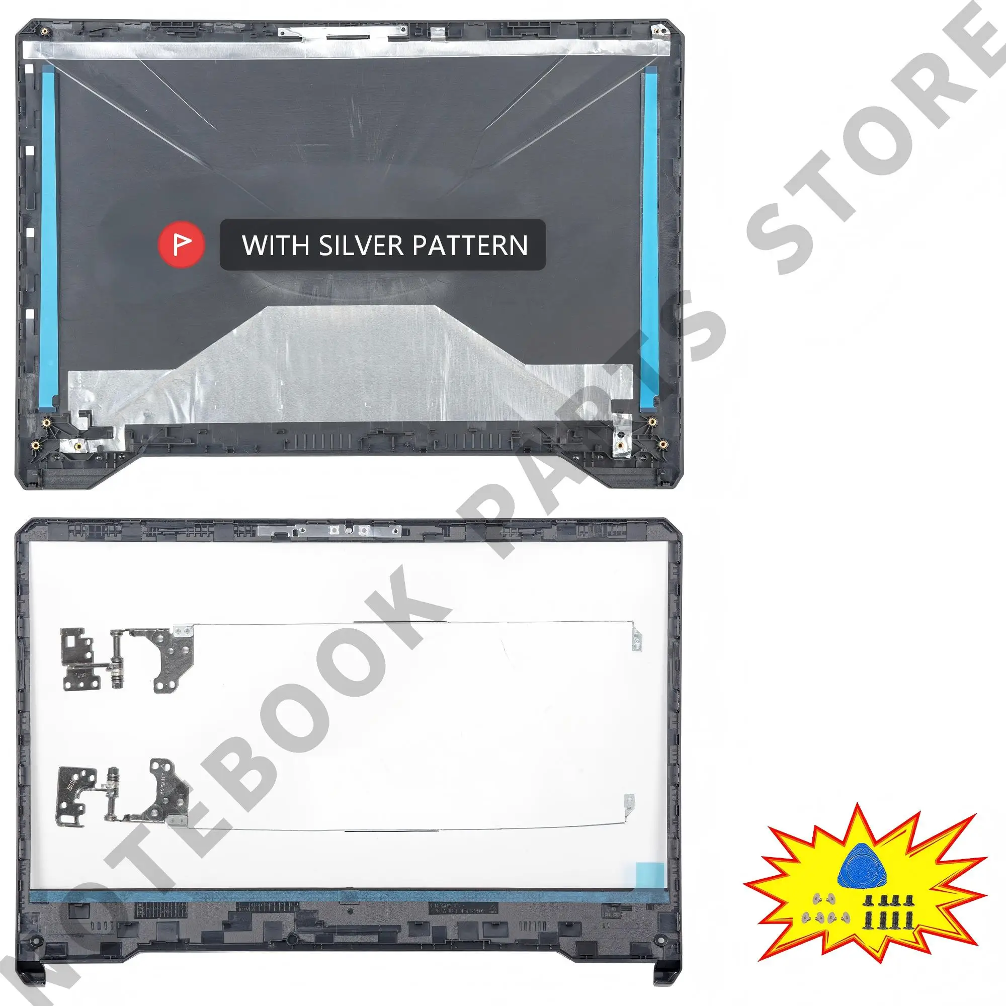 Durable 15.6 Protective Laptop Back Cover/Bezel/Hinges