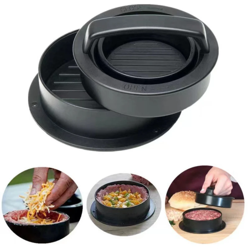 Burger Press Hamburger Meat Press Maker Stuffed Burger Patties Hamburg Making Tool Round Beef Grill Pie Press Mould Maker Kitchen Accessories