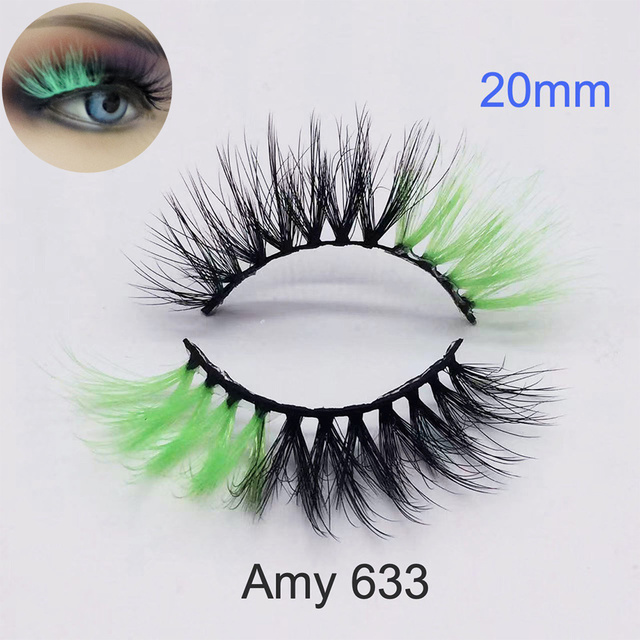 Mix Color False Lashes Ombre Natural Long Colorful Eyelashes Bulk Dramatic Makeup Fake Lash Party Colored Lashes Wholesale