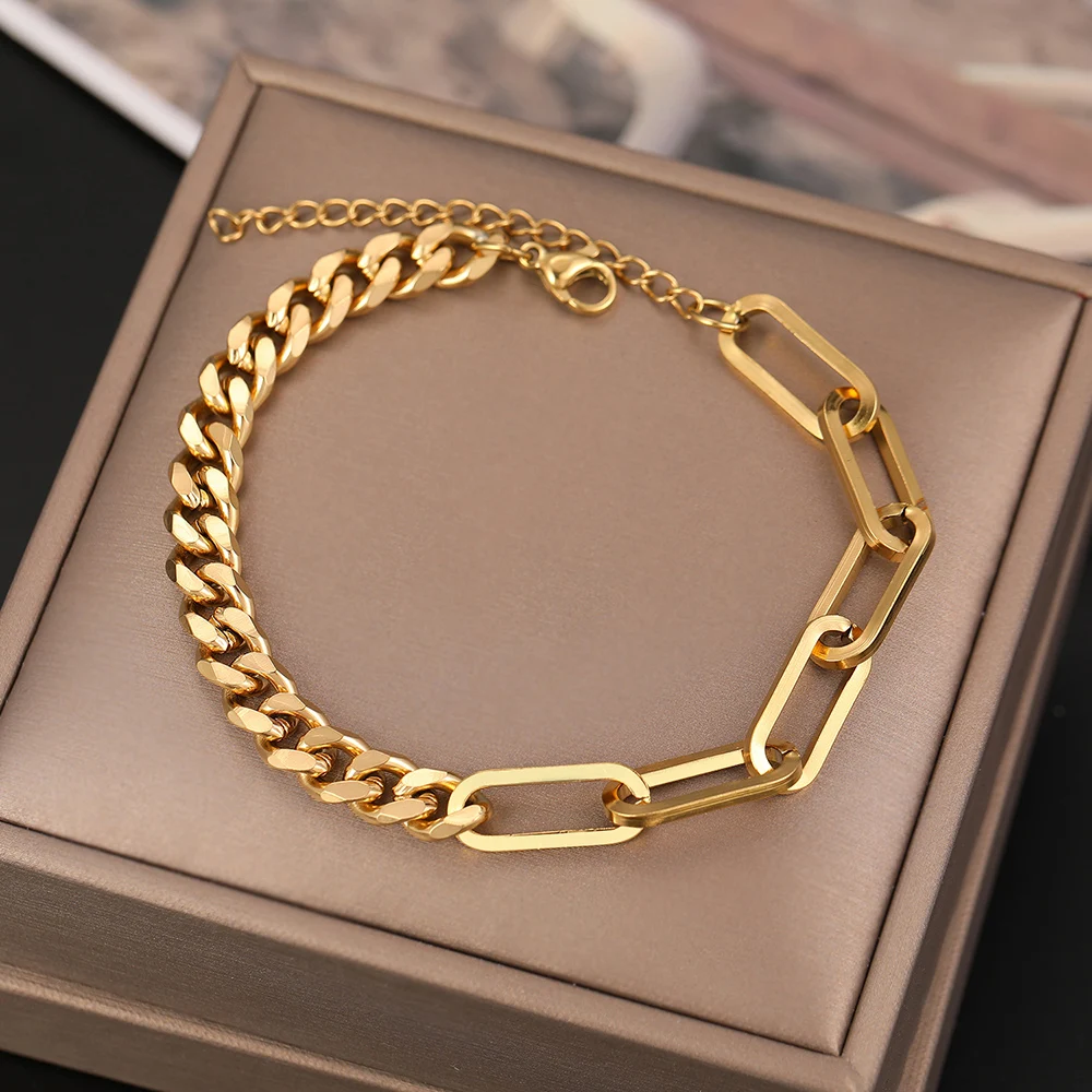 Stainless Steel Bracelets 2022 Hot Fashion Paperclip Link Chain Cuban