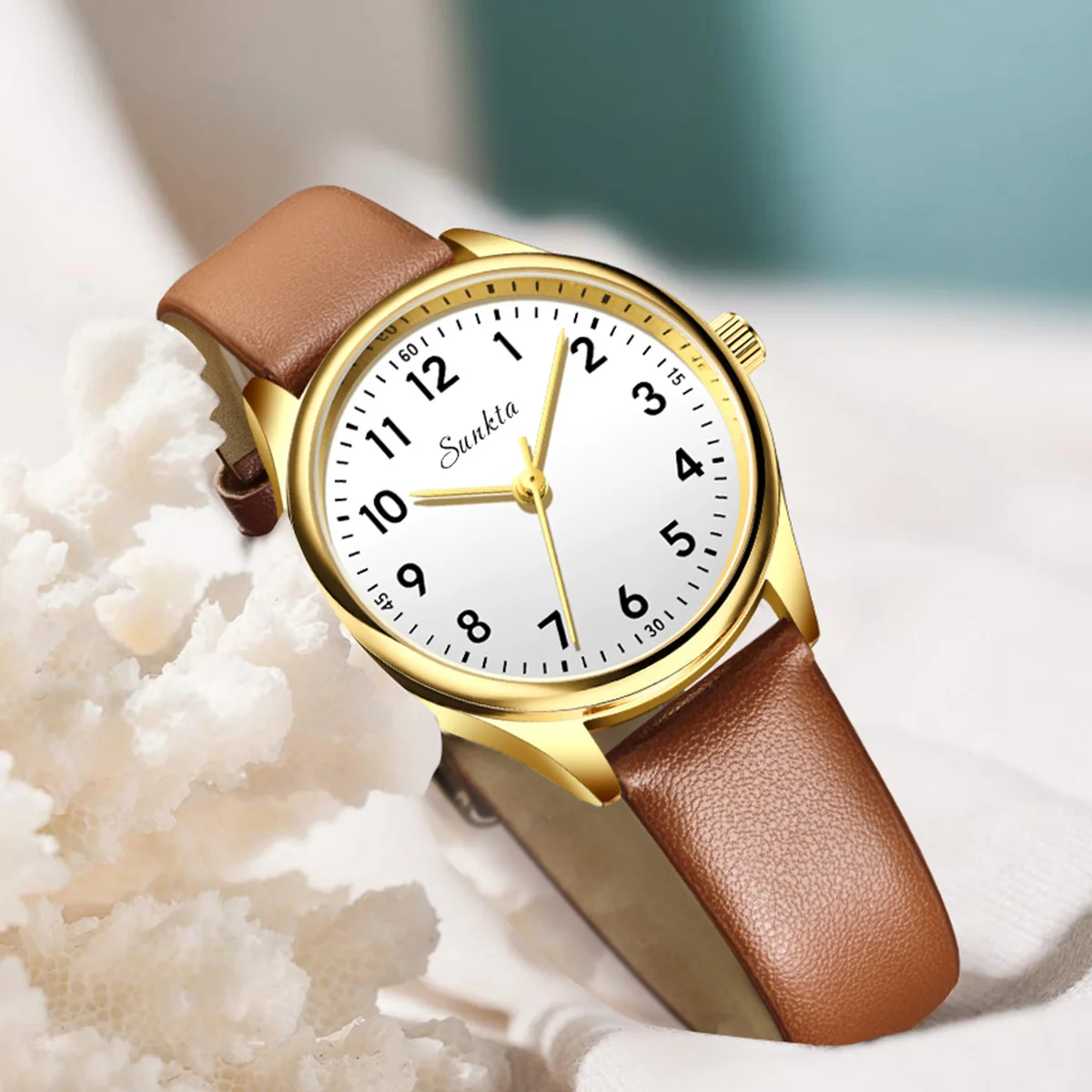 Luxury Women's Quartz Wristwatch with Leather Strap – Elegant Fashion Gift