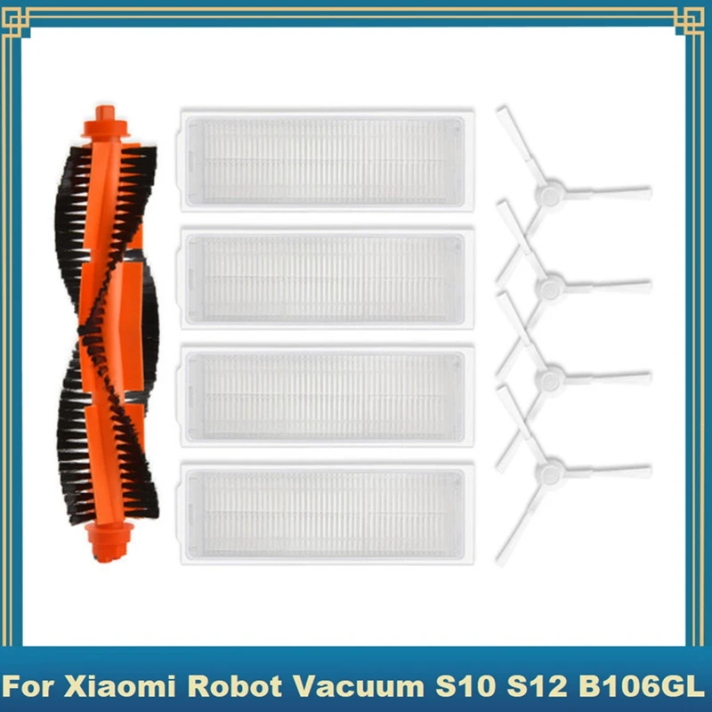 10 Pezzi Di Ricambio Per Xiaomi Robot Vacuum S10 Xiaomi Robot Vacuum S12 B106Gl Spazzola Laterale Principale Filtro Hepa