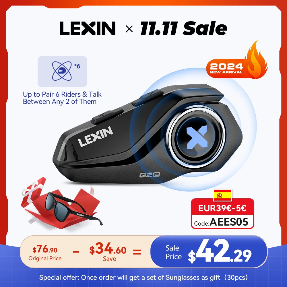 Lexin-intercomunicador-para-casco-de-motocicleta-G2-Auriculares ...