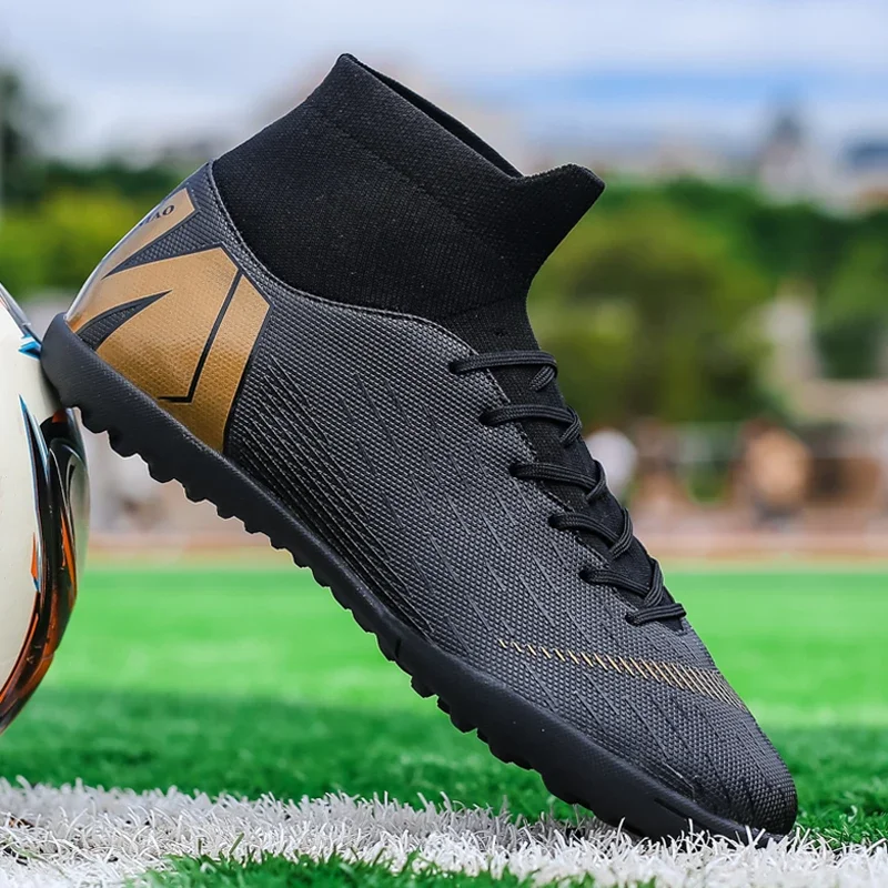 Football Shoes Mens Soccer Cleats Football Boots Training Ankle Cleats Professional Outdoor Wear-Resistant Non-Slip Long Spike TF/FG