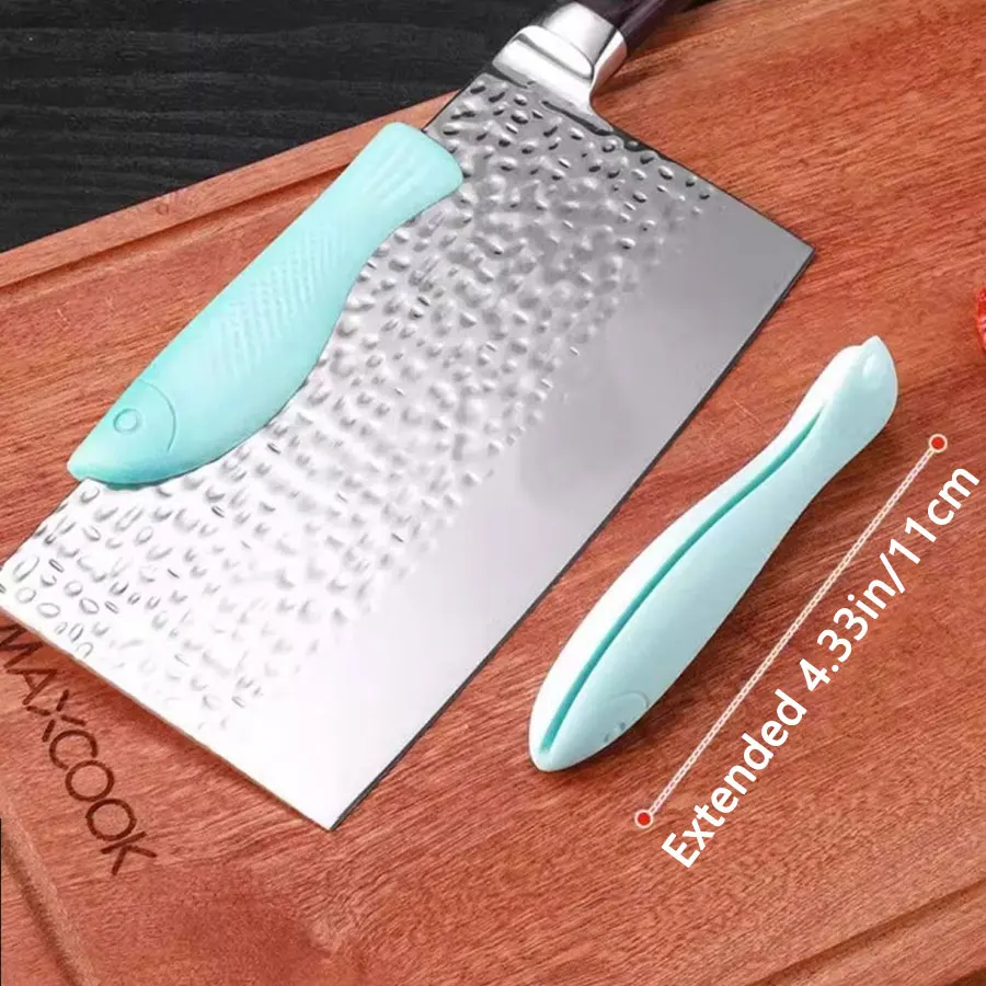 1 Pcs kitchen knife back protective cover, vegetable cutting silicone hand guard, knife cover, bone chopping protector