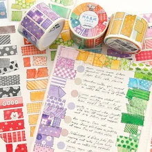 

Colorful Watercolor Theme Basic Element Shape Washi Tape 30mm*3M DIY Journal Diary Planner Supplies