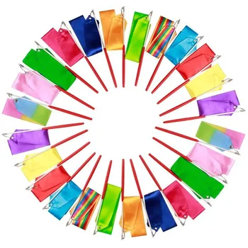 2M 4M 6M nastri colorati da palestra nastro da ballo arte ritmica ginnastica balletto Streamer Twirling Rod Rainbow Stick Training