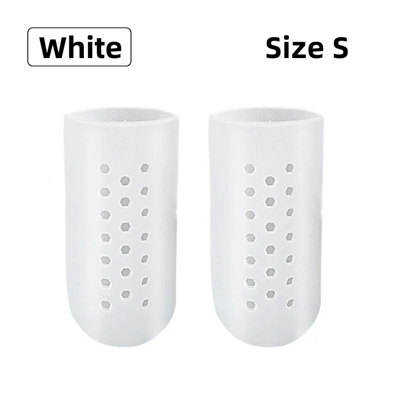 RHBJ 2Pcs Beige Toe Protector Silicone Gel Cover Cap Pain Relief Preventing Blisters Corns Nail Tools Foot Care Toe Separators
