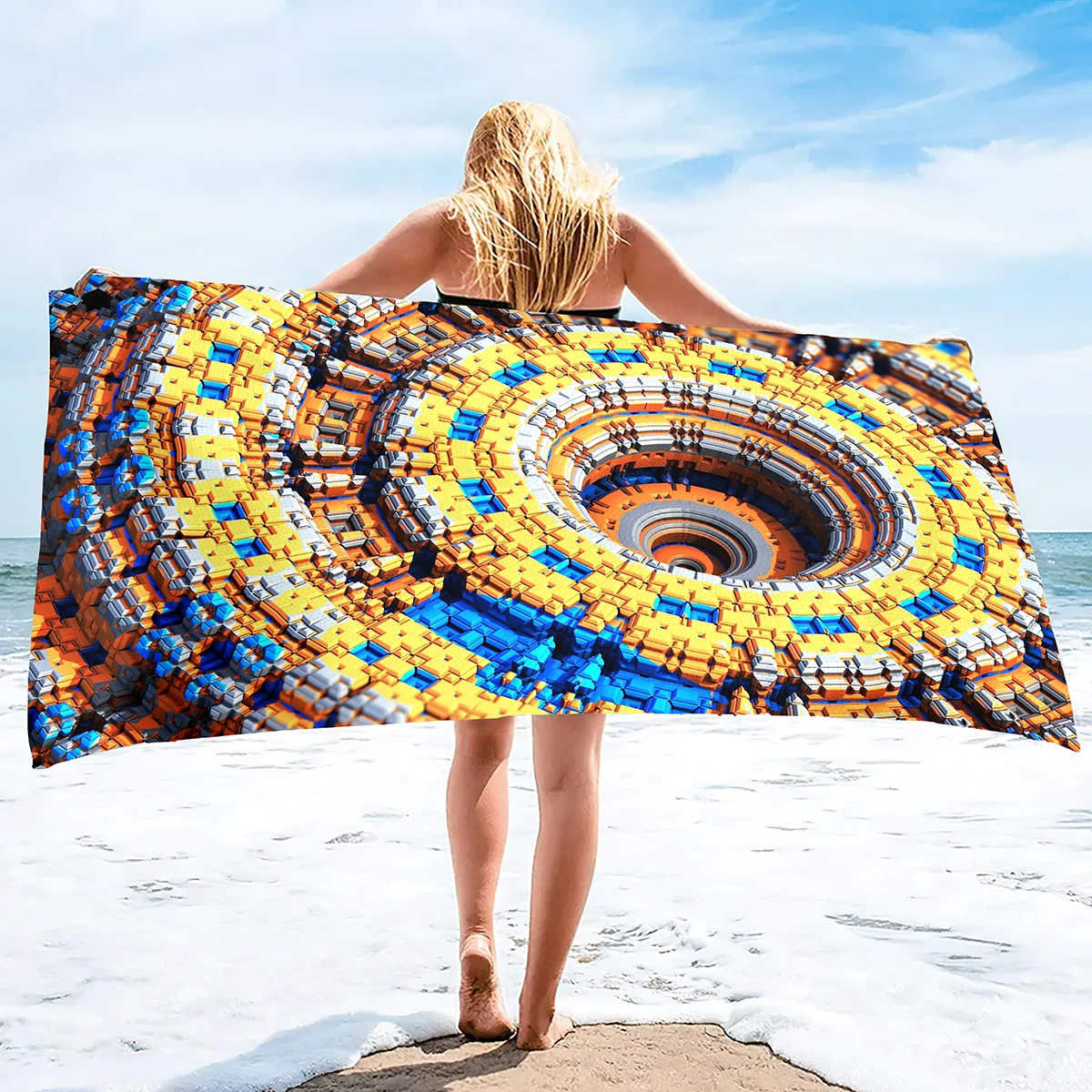 

Modern Abstract Art Beach Towel, Microfiber Sandproof Beach Towels,Lightweight Large Oversized Beach Blanket for Travel Camping