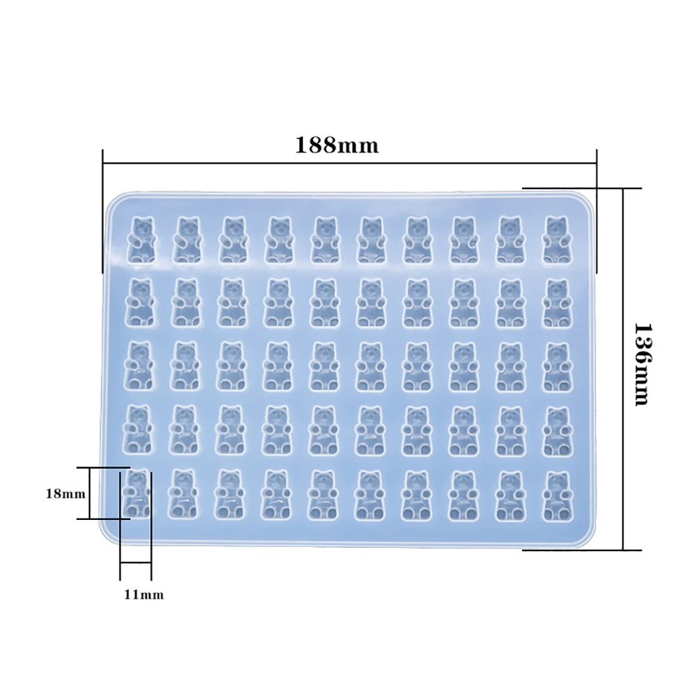 8 Cavity SHINY Large Gummy Bear Silicone Mold 