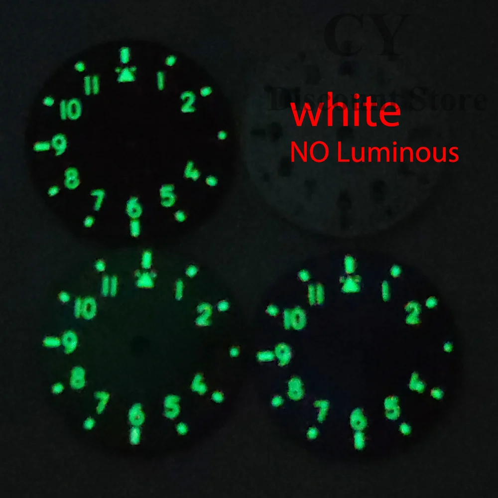 NH35 Watch Dial watch face accessories watch dial accessories 29mm Green Black Blue White Watch Dial Luminous fit NH35 Movement fit 3 o'clock crown 3.8 o'clock crown