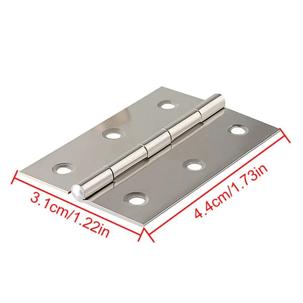 5PCS Stainless Steel Door Hinges Cabinet Doors Windows Wooden Box Flat Hinge Home Furniture Hardware Accessories
