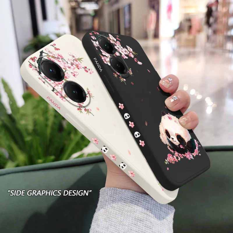 Floral Panda Silicone Soft Phone Case