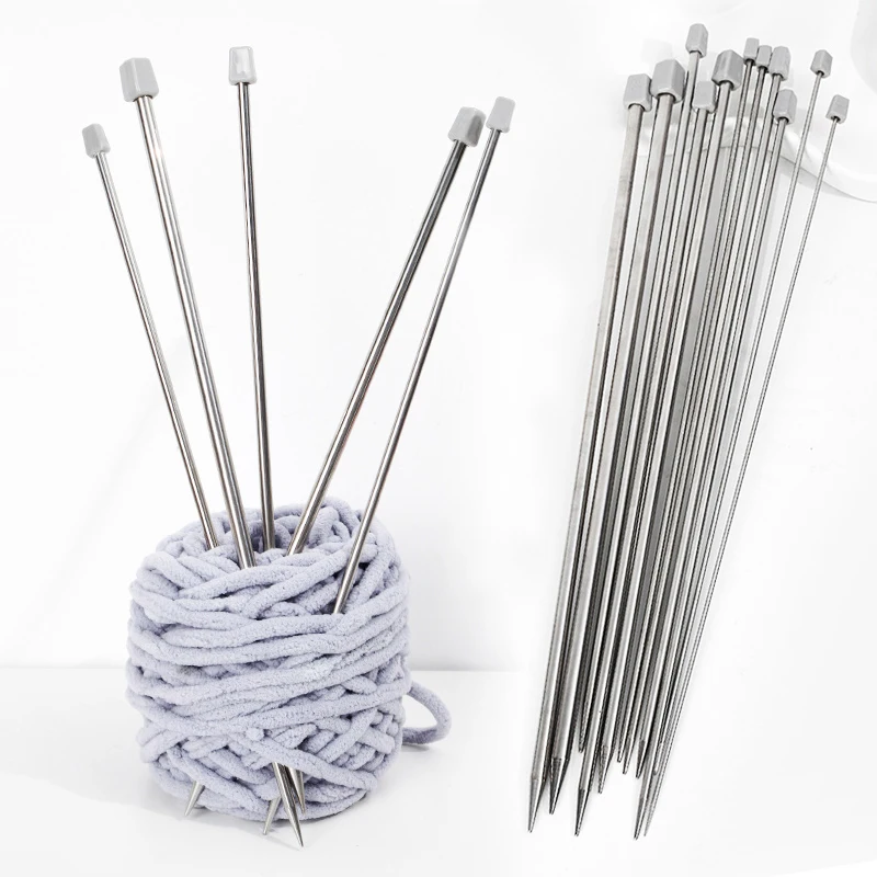 22Pcs Stainless Steel Knitting Needles 2 mm-8 mm Straight Single Pointed  Crochet Hook Sets 25/35cm Sweater Needles for Knitting - AliExpress