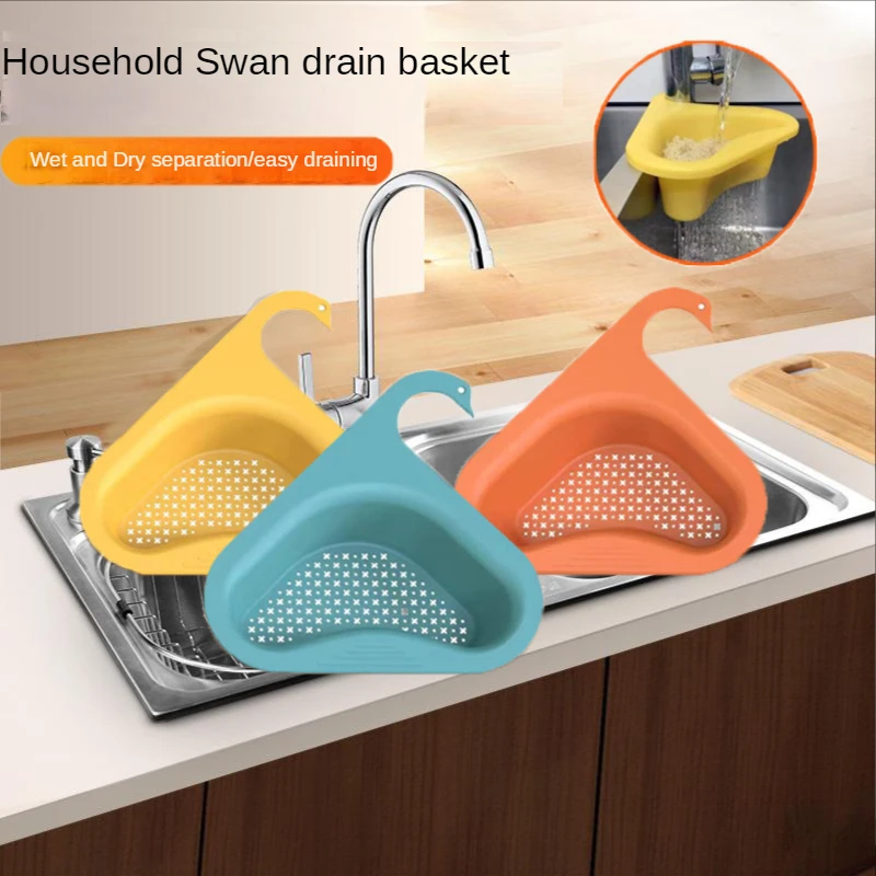 Triangular Sink Drain Shelf Storage Silicone Sponge Drainage Rack