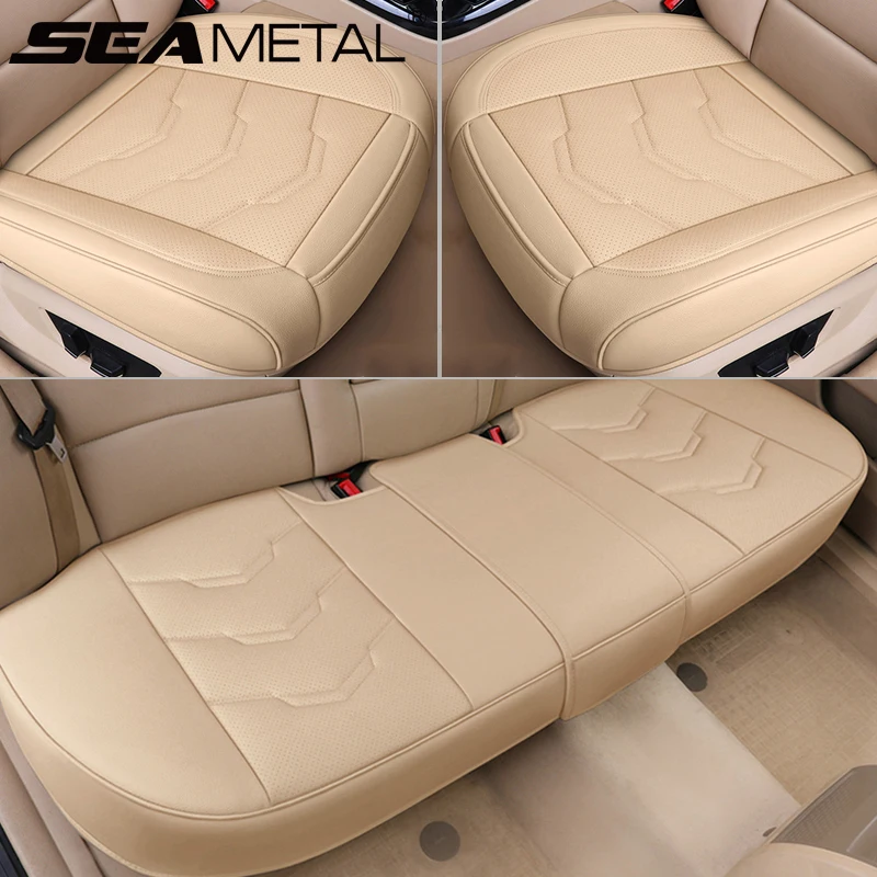 Car Seat Covers Luxury Car Seat Cover PU Leather Seat Cushion Covers Universal Auto Interior Protection Pad Mat Four Season Car Accessories