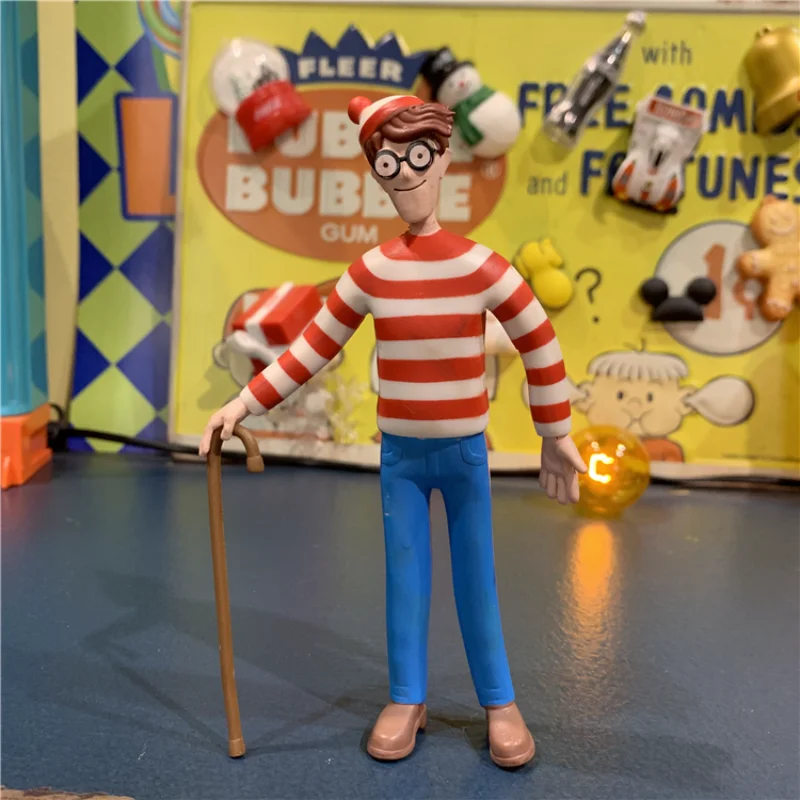 Onde está Wally Figura Wally Figura Waldo Boneca Enfeites Acessórios Crianças Coleção Toy