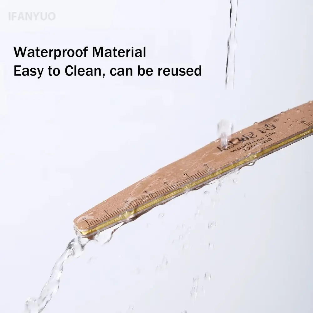 with Scale Line Nail Files Washable 120/180 Grit Buffing Stick Waterproof Nails Manicure Pedicure Tools