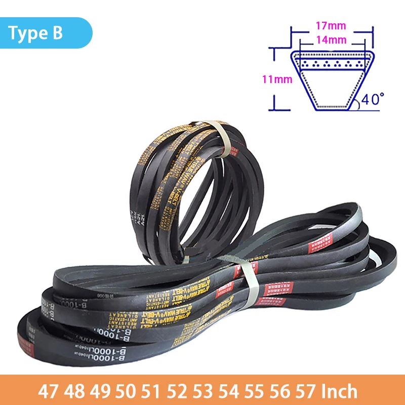 

Type B Agricultural Machinery V-Belt Industrial Triangle Belt Transmission Drive Belt 47 48 49 50 51 52 53 54 55 56 57 Inch