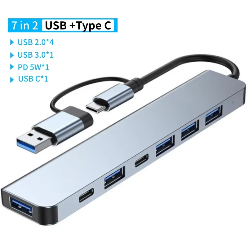 High-Speed Type C USB Hub Splitter Docking Station