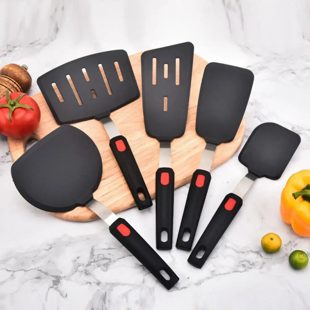 5 Pcs Cooking Spatulas Turner Hollow Out Heat-resistant Food Grade Wide Nonstick Kitchen Egg Pancake Steak Cooking Spatulas