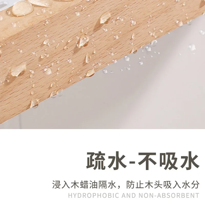 Wood Towel Rack shelves Hanger Bath Towel Holder Wall Hanging Bar Space Aluminum Bathroom Shelf Kitchen Storage Rack