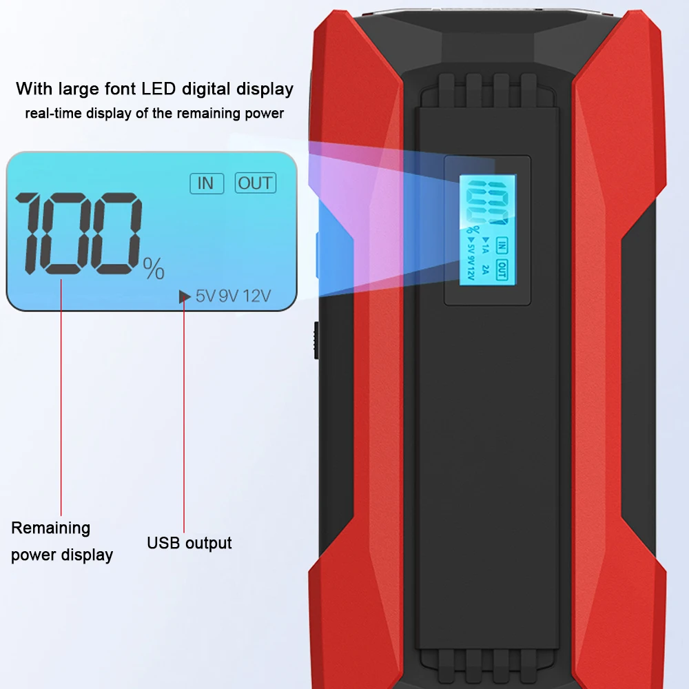 SABO-Démarreur de voiture diabétique sous A Peaks, Booster de batterie  automobile, Affichage numérique LED, Touriste, USB, Sécurité, 8000mAh,  12.0V - AliExpress