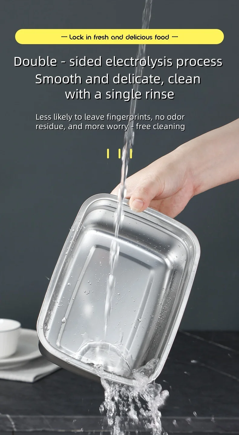 caja para alimentos con bacio de aire, fiambrera para estudiantes, contenedor de almacenamiento de alimentos con tapa, fiambrera Bento, herramienta de acampada para pícnic al aire libre » caja para alimentos con bacio de aire