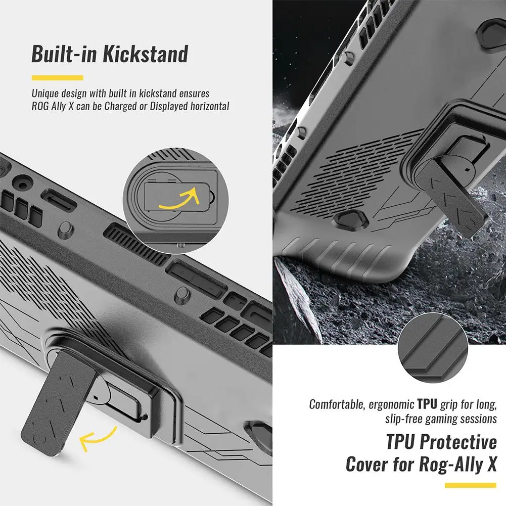 Shockproof Handheld TPU Protective Case with Bracket and Keycap
