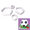 4 Pcs/lot Football Plastic Cutter Fondant Cookies Embosser Tool Set Mold Cake Decorating Sugarcraft Bakeware