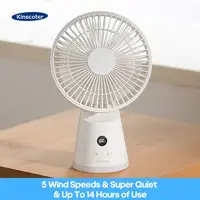 Portable Desk Fan 3600mAh rechargeable USB table fan ventilator 5 speeds Quiet Powerful Wind Natural Breeze for Home office Camp 1