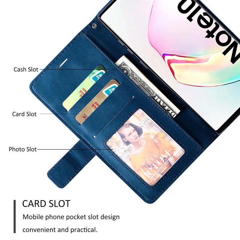 Atverčiamas odinis piniginės dėklas, skirtas „Samsung Galaxy S10 S10E S20Plus S20Ultra S20FE S21 S21Plus Note8 Note10Pro Note10Plus Note20Ultra“_voghion.com