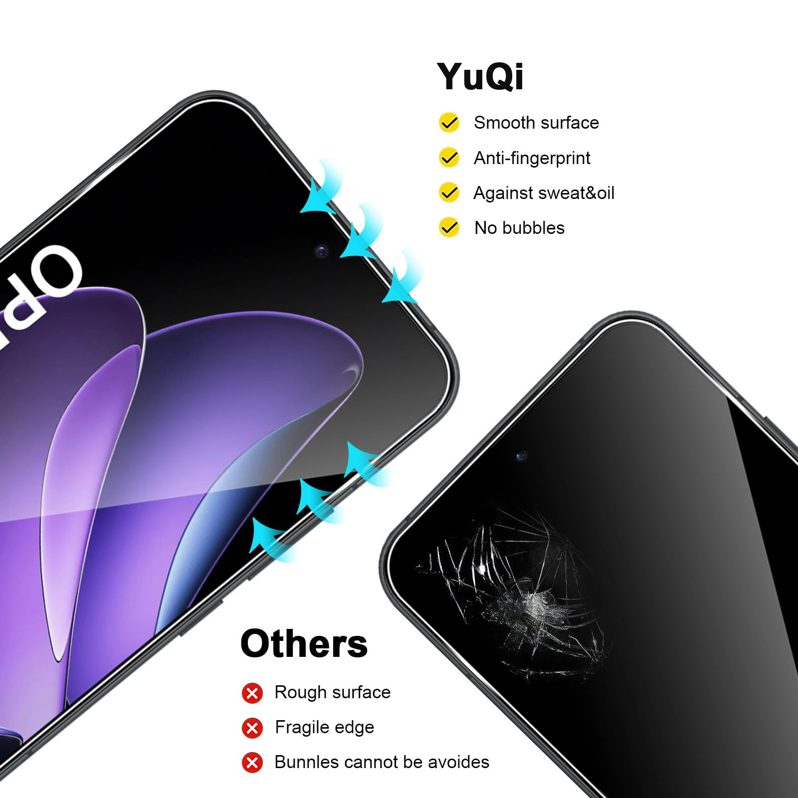 Ultra Clear Tempered Glass Screen Protector, 6.67 inch, HD Crystal, 9H Hardness, Anti-Scratch, Case Friendly