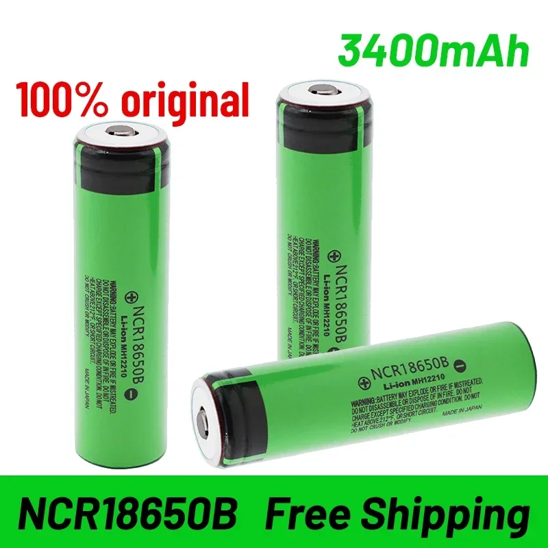 

New Original NCR18650B 3.7v 3400mAh 18650 Rechargeable Lithium Battery for Panasonic Flashlight Batteries+Pointed 18650.00