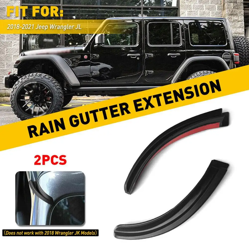 Per Jeep Wrangler Jk 2Pcs Car Water Rain Grondaia Extension Abs Deviatori Guard Durable Channel Drip Diversion Accessori T3U0