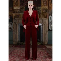 Women's Three Piece Suit Velvet Single Breasted Elegant Women's Pants Suits Female Suits Set Formal New in Matching Groups Sets 1