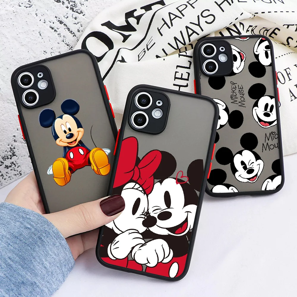 Funda De Telefono Con Dibujos Animados De Mickey Mouse Para Iphone 14 Se 2 6 7 11 12 13 Mini Plus X S Xr Pro Max Mate Esmerilada