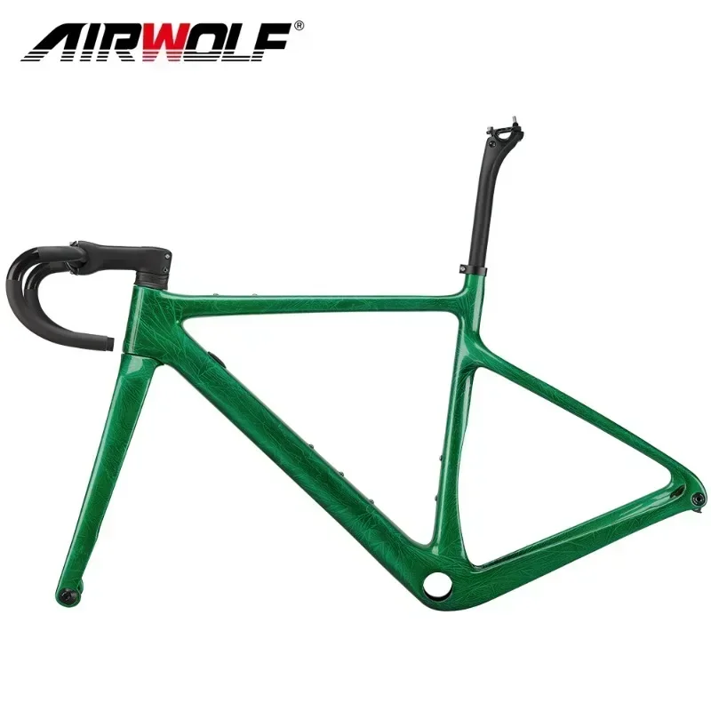 

Airwolf 2023 T1100 Carbon Road Bike Frame BBRIGHT Disc Brake Bicycle Frame 700C*40C Race Frameset Gravel Bike Free Shipping