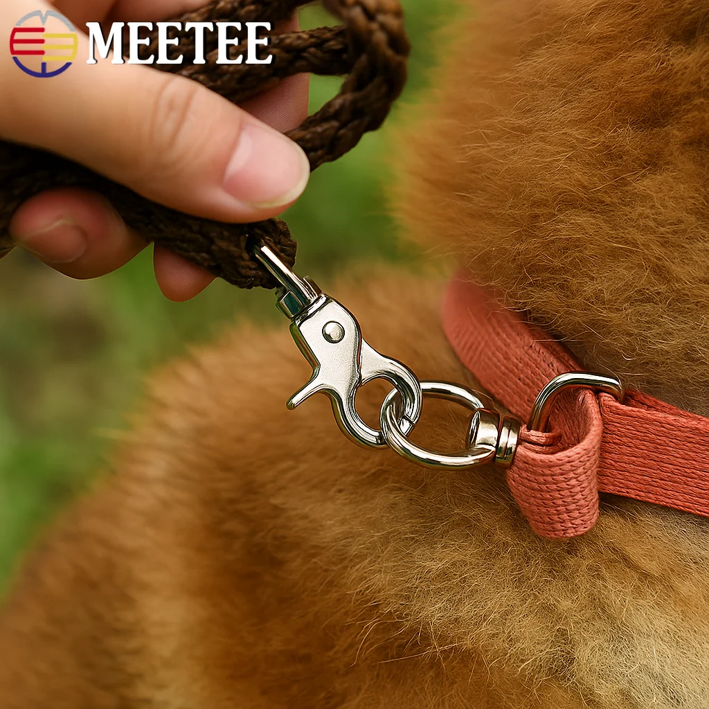 3/5/10Pcs Meetee 10-18mm 소형 금속 스프링 스냅 후크 회전식 랍스터 버클 개 목걸이 연결 후크 카라비너 DIY 액세서리
