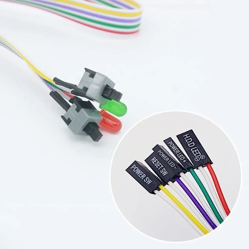 Atx Case Power On Hdd Led Light Computer Case Switch Connettori Per Cavi Reset Cavi Per Computer