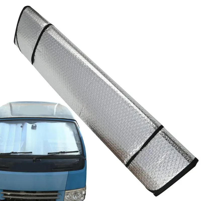 Truck Sunshade Front Windshield Foldable Truck Sun Shade for Windshield Sun and UV Protection Suction Cup Automotive Sunshade