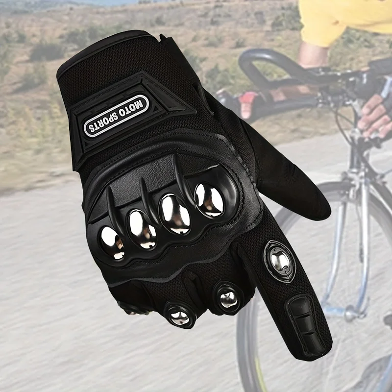 1Pair Stainless Steel Hard Shell Tactical Motorcycle Riding Glove For Men And Women Winter Outdoor Sports Waterproof Warm Gloves 3